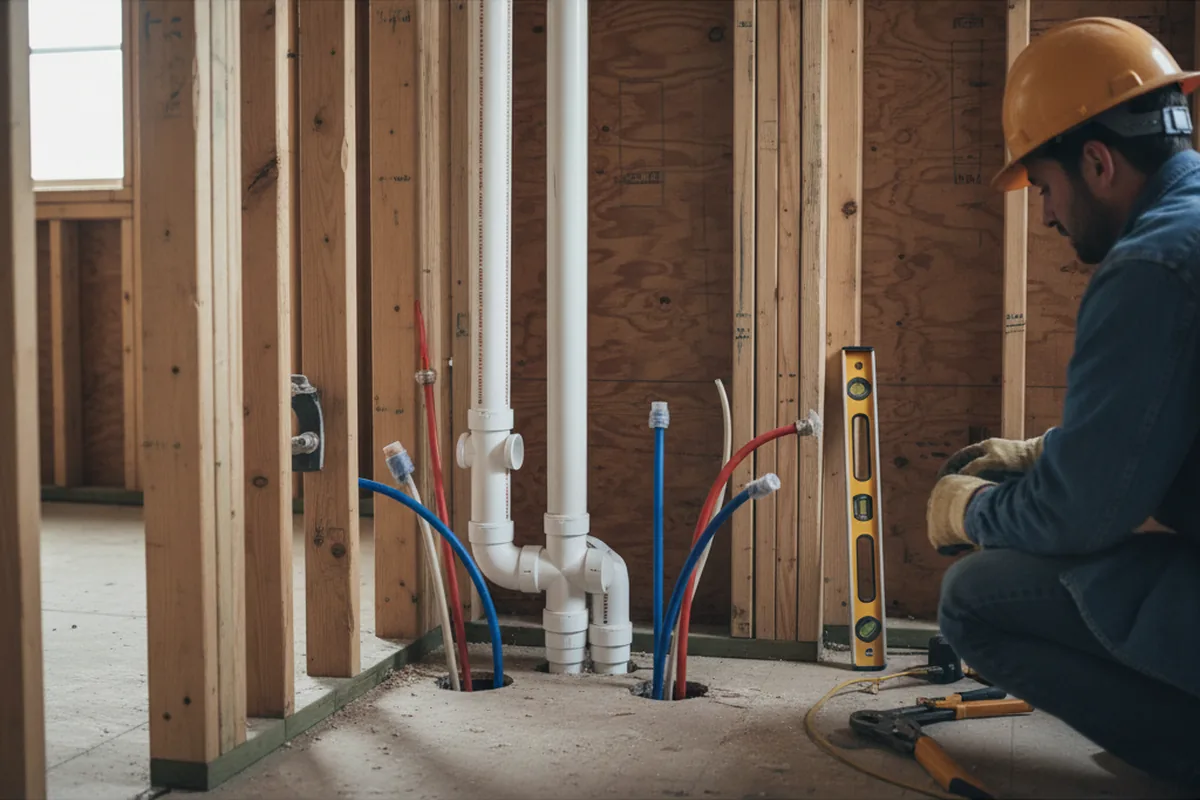 Drain and supply rough-in during Drain Cleaning in Hillsdale