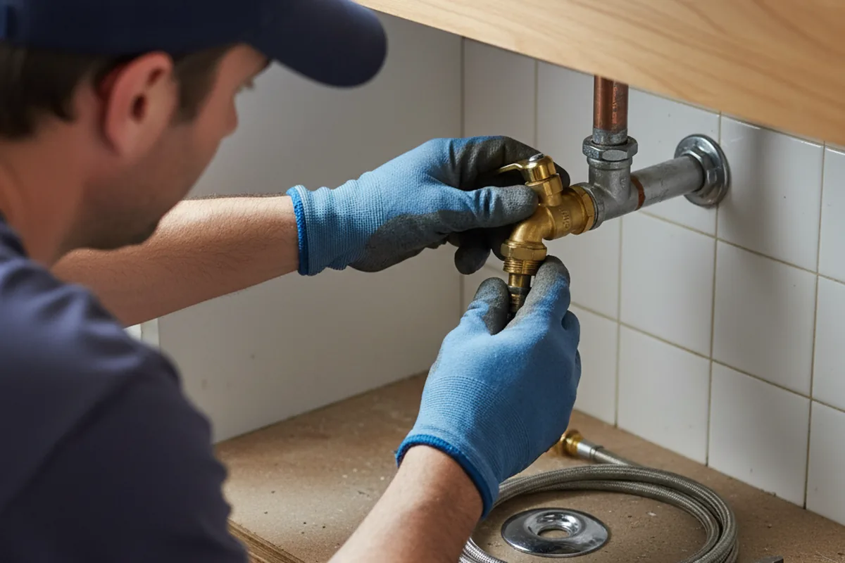Shutoff valve and fitting work during Burst Pipe Repair in Hillsdale